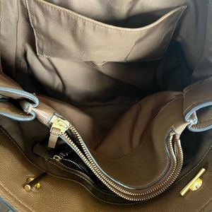 Large Camel and Gold Tory Burch Purse & Wallet